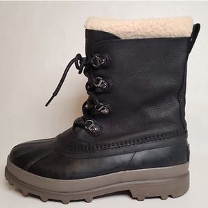 Men's Black Sorel Caribou Stack Waterproof Insulated Winter Boots Size USA 10